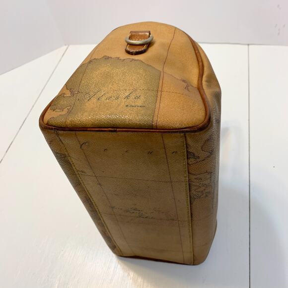 Vintage Alviero Martini 1A Classe Geo Map Satchel Bag Italy Coated Canvas Unisex - Picture 14 of 16